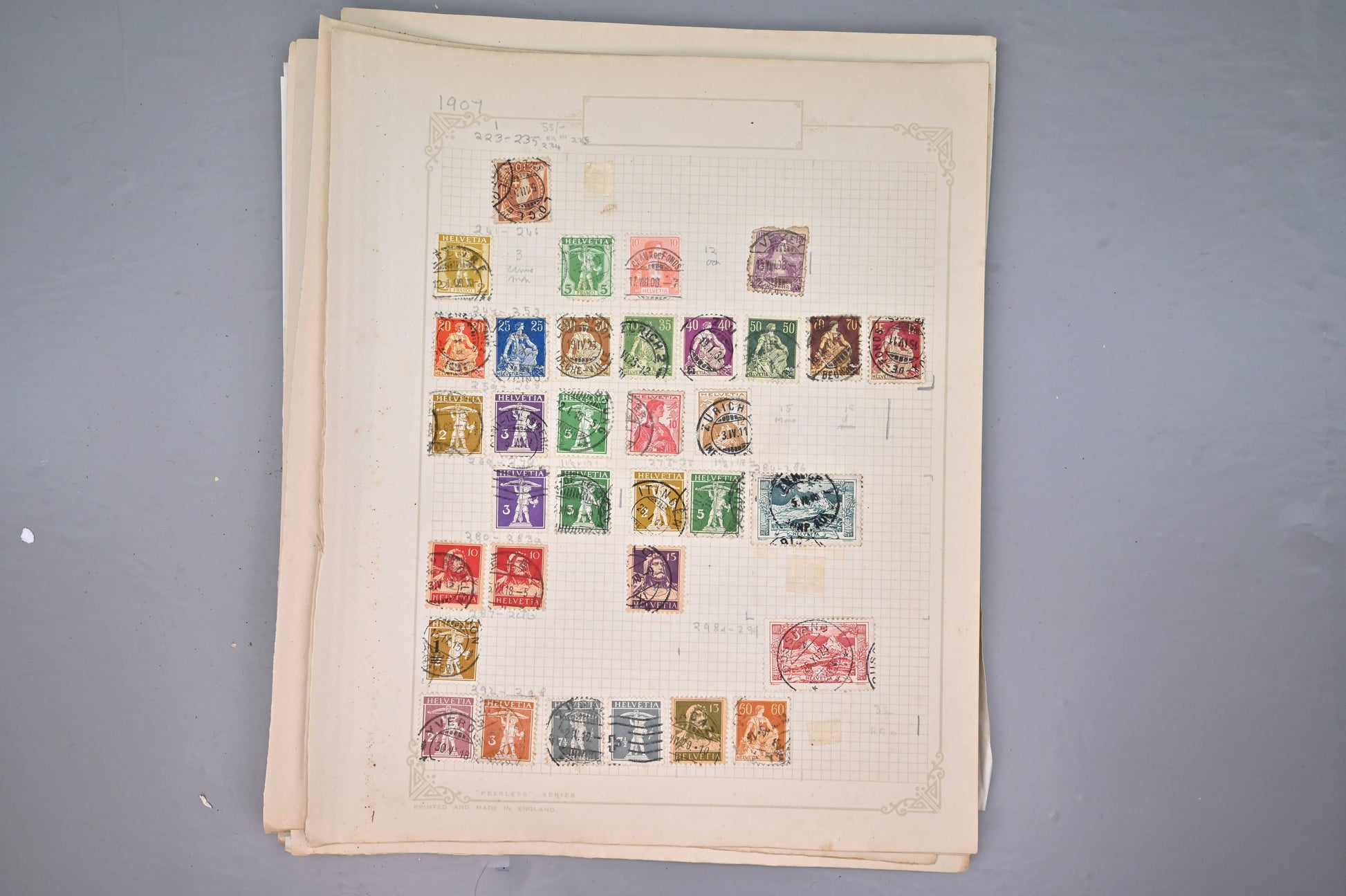 8522 Switzerland: Collection on Album Pages, Good Early Seen. Mint & Used. 32 Images