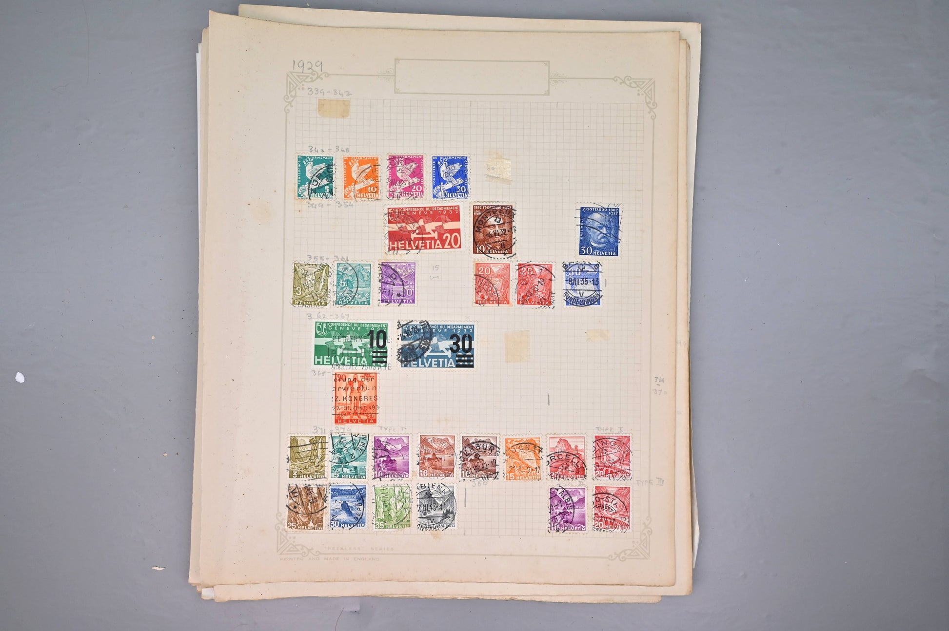 8522 Switzerland: Collection on Album Pages, Good Early Seen. Mint & Used. 32 Images