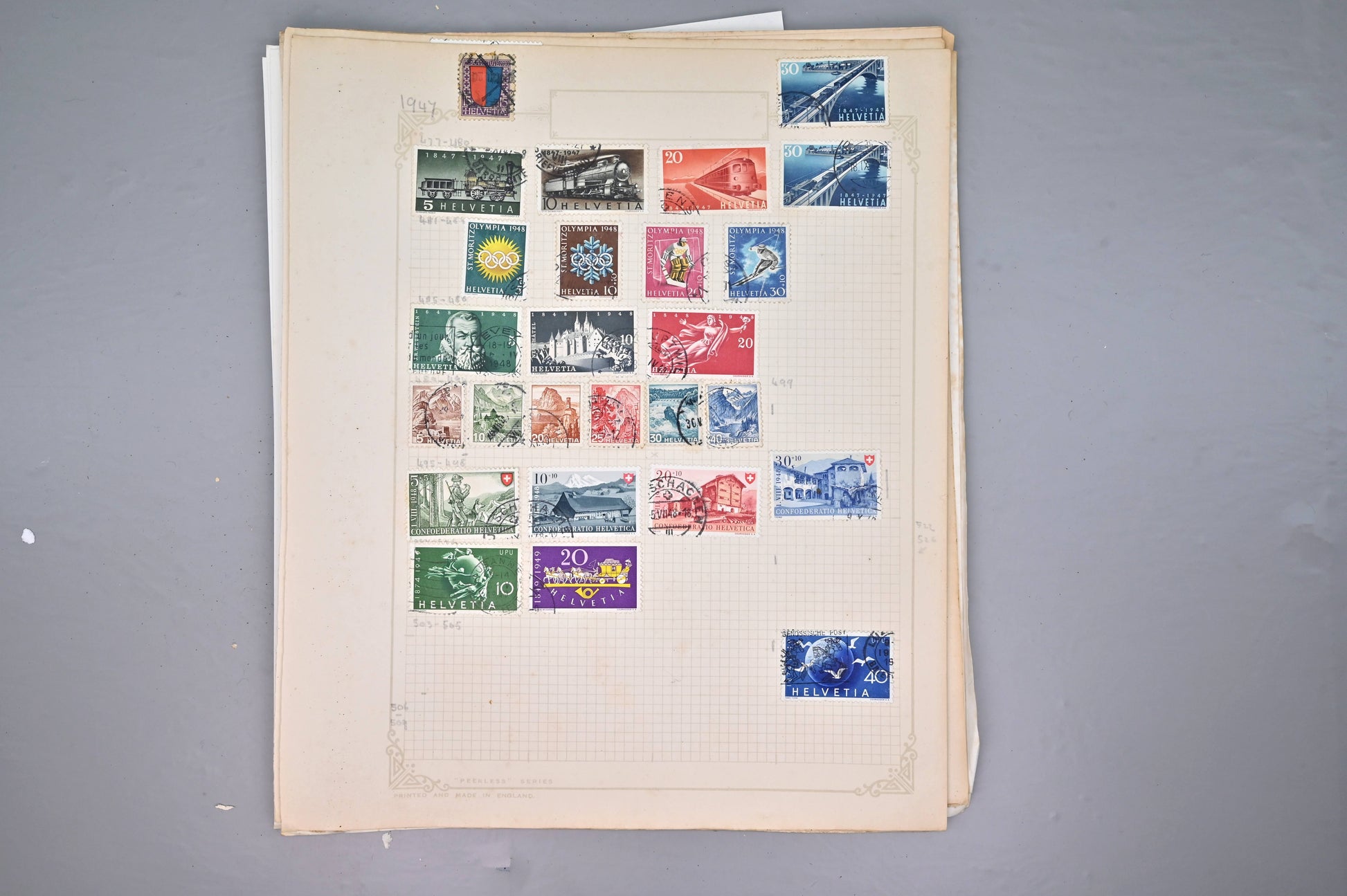 8522 Switzerland: Collection on Album Pages, Good Early Seen. Mint & Used. 32 Images