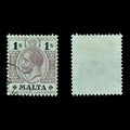 8560: Malta SG81b 1s Black 1918 Sc#59a Mi49y Used C£40