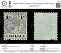 8562: Malta SG81a 1s Black 1915 Sc#62 Mi49x Used C£28