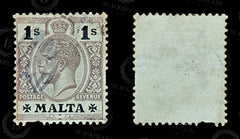 8562: Malta SG81a 1s Black 1915 Sc#62 Mi49x Used C£28, view 2