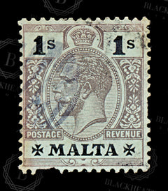 8562: Malta SG81a 1s Black 1915 Sc#62 Mi49x Used C£28, view 3