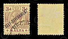 8564: Malta SG108 3d Purple 1922 Sc#79 Mi71 Used C£28, view 2