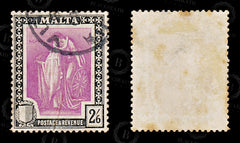 8567: Malta SG136 2'6s Black & Bright magenta 1922 Sc#111 Mi93 Used C£15, view 2