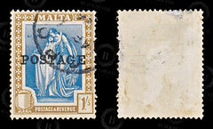8568: Malta SG152 1s Sepia & Indigo 1926 Sc#125 Mi110 Used C£28, view 2