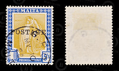 8569: Malta SG155 5s Bright ultramarine & Orange yellow 1926 Sc#128 Mi113 Used C£50, view 2