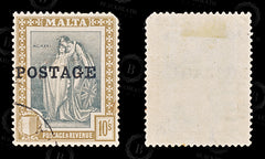 8570: Malta SG156 10s Brown & Slate grey 1926 Sc#129 Mi114 Used C£22, view 2