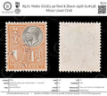 8572: Malta SG163 4d Red & Black 1926 Sc#138 Mi122 Used C£18