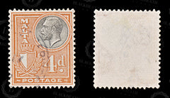 8572: Malta SG163 4d Red & Black 1926 Sc#138 Mi122 Used C£18, view 2