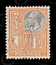 8572: Malta SG163 4d Red & Black 1926 Sc#138 Mi122 Used C£18, view 3