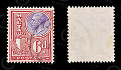 8573: Malta SG165 6d Violet & Scarlet 1926 Sc#140 Mi124 Used C£11, view 2