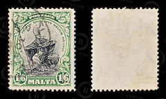 8575: Malta SG167 1'6s Green & Black 1926 Sc#142 Mi126 Used C£24, view 2