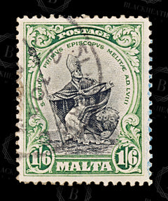 8575: Malta SG167 1'6s Green & Black 1926 Sc#142 Mi126 Used C£24, view 3
