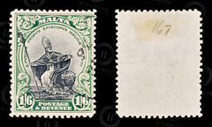 8580: Malta SG204 1'6s Green & Black 1930 Sc#178 Mi163 Used C£35, view 2
