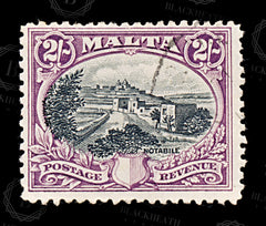 8581: Malta SG205 2s Black & Purple 1930 Sc#179 Mi164 Used C£27, view 3