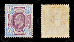8586: GB SG251a 9d Ultramarine & Slate purple 1906 Sc#136h Mi112Ixb Mint MH C£120, view 2