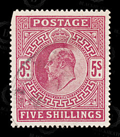 8591: GB SG263 5s Bright red carmine 1902 Sc#140 Mi116Ia Used C£220, view 3
