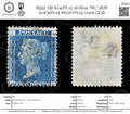 8593: GB SG47PL15 2d Blue "ML" 1876 Sc#30PL15 Mi17IIYPL15 Used C£38