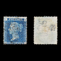 8593: GB SG47PL15 2d Blue "ML" 1876 Sc#30PL15 Mi17IIYPL15 Used C£38