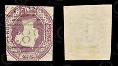 8599: GB SG58 6d Mauve. Wmk Inv. Rev. H3f. 1854 Sc#7c Mi5d Used C£1000, view 2
