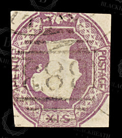 8599: GB SG58 6d Mauve. Wmk Inv. Rev. H3f. 1854 Sc#7c Mi5d Used C£1000, view 3