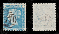 8604: GB SG35 2d Blue "IH" Pl. 6 1857 Mi11IIB Used C£70, view 2