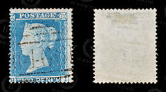 8605: GB SG19 2d Blue "HI" Pl. 4 1854 Sc#13 Mi9IAa Used C£100, view 2