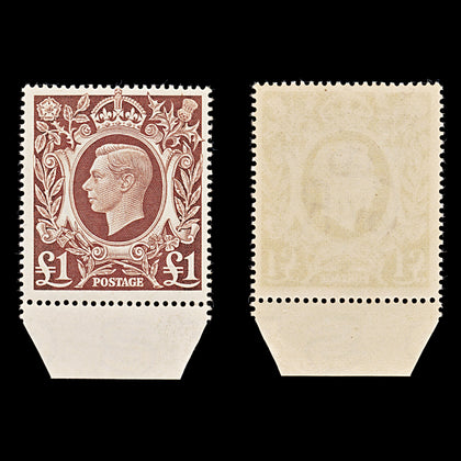 8606: GB SG478c 1£ Brown 1948 Sc#275 Mi230 Mint MNH C£26