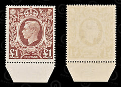 8606: GB SG478c 1£ Brown 1948 Sc#275 Mi230 Mint MNH C£26, view 2