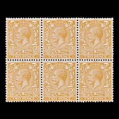 8608: GB SG421 2d Orange. Block of 6 1924 Sc#190 Mi157X Mint MNH C£5, view 3