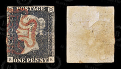 8610: GB SG1PL7 1d Black. Plate 7 "SK" 1840 Sc#1PL7 Mi1PL7 Used C£350, view 2