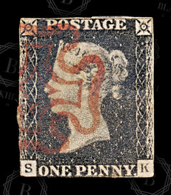8610: GB SG1PL7 1d Black. Plate 7 "SK" 1840 Sc#1PL7 Mi1PL7 Used C£350, view 3