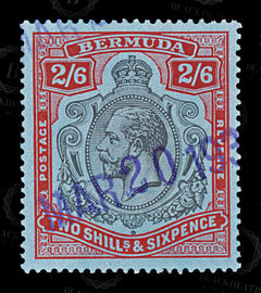 8612: Bermuda SG89g 2'6s - Bermudian shilling Red & Black 1929 Used C£140, view 3