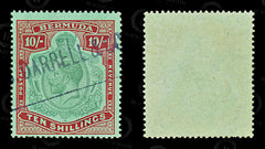 8613: Bermuda SG92g 10s - Bermudian shilling Dark red & Dull green 1931 Sc#96a Mi83b Used C£275, view 2