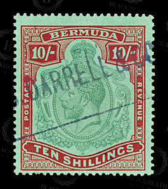 8613: Bermuda SG92g 10s - Bermudian shilling Dark red & Dull green 1931 Sc#96a Mi83b Used C£275, view 3
