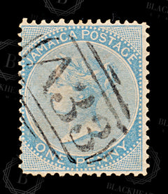 8627: Jamaica SG1b 1d Blue 1860 Sc#1 Used C£12, view 3
