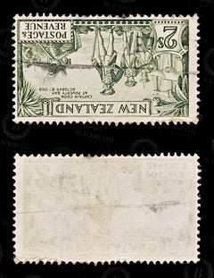 8628: New Zealand SG568 2s Green. Inverted Watermark 1935 Sc#197 Mi201A Used C£95, view 2