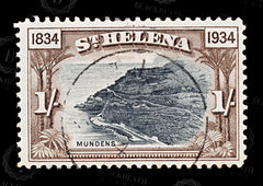 8640: Saint Helena SG120 1s Black & Chocolate 1934 Sc#107 Mi86 Used C£18, view 3