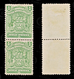 8642: South Africa Company SG75 ½d Green Vert. Pair 1898 Sc#59 Mi58 Mint MLH C£36, view 2