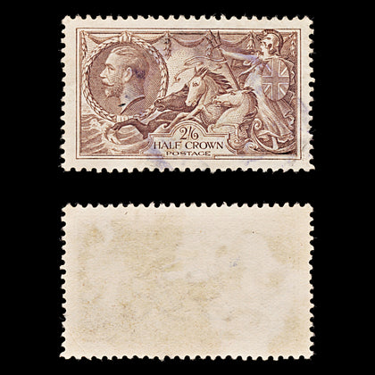 8644: GB SG450 2'6s Purple brown & Chocolate brown 1934 Sc#222 Mi186a Used C£40