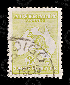 8648: Australia SG5c 3d Yellow olive 1913 Used C£11, view 3
