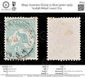 8649: Australia SG109 1s Blue green 1929 Sc#98 Mi84X Used C£11