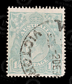 8651: Australia SG93 1'4s Light greenish blue 1927 Sc#76a Mi79XA Used C£80, view 3