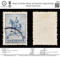 8653: Australia SG157 3d Dull blue 1935 Sc#153 Mi130 Used C£11, view 1