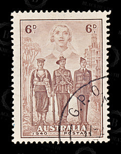 8654: Australia SG199 6d Purple brown 1940 Sc#187 Mi159 Used C£30, view 3