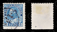 8655: Canada SG252 8d Blue. Bottom Imperf 1925 Sc#115 Mi111 Used C£11, view 2