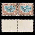 8662: South Africa SG121 2*2'6s Green & Brown 1949 Sc#63 Mi201-202 Used C£30
