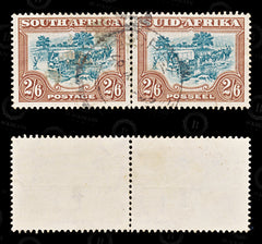 8662: South Africa SG121 2*2'6s Green & Brown 1949 Sc#63 Mi201-202 Used C£30, view 2