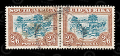 8662: South Africa SG121 2*2'6s Green & Brown 1949 Sc#63 Mi201-202 Used C£30, view 3